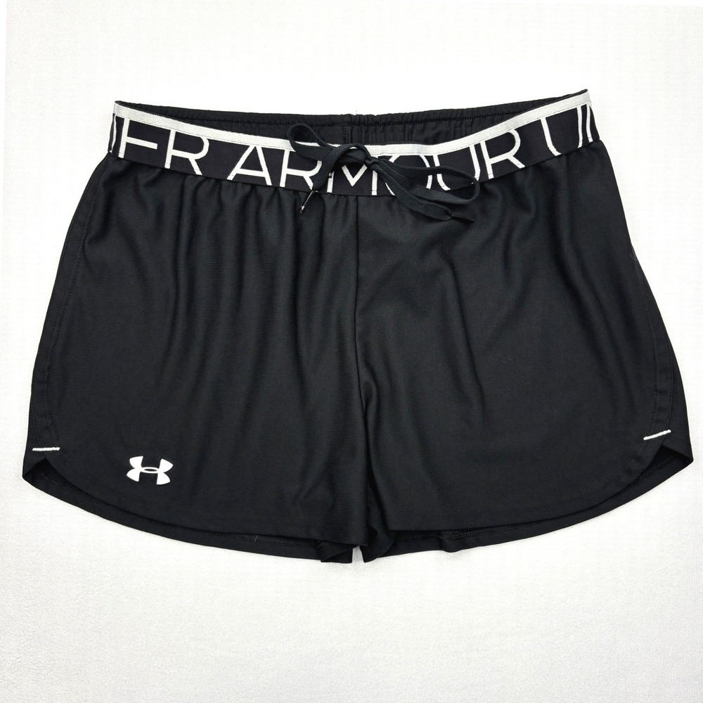 Under Armour Shorts Womens Medium Black Play Up HeatGear Running Athletic M